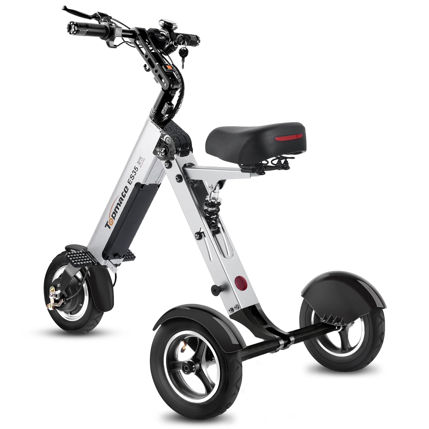 3 Wheels Foldable Trike with Seat for Adults, Lightweight Electric Scooter