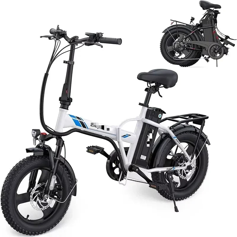 16" x 3.0 Fat Tire Bike, 350W Folding Electric Bicycle